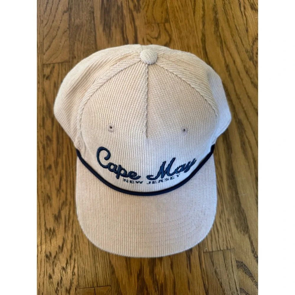 Legacy Cape May New Jersey Corduroy Snapback Hat Tan Navy Rope Cap Mens
